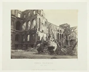 Burned Prints: Paris Fire (Court of Honor at City Hall), May 1871. Creator: Charles Soulier
