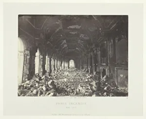 Burned Prints: Paris Fire (Great Hall of the State Council), May 1871. Creator: Charles Soulier