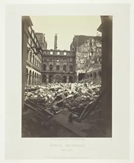 Burned Prints: Paris Fire (Interior of the Ministry of Finance), May 1871. Creator: Charles Soulier