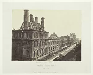 Albumen Print From The Series Paris Incendi Gallery: Paris Fire (Palais des Tuileries, Pavillon de Marsan), May 1871. Creator: Charles Soulier