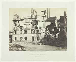 Albumen Print From The Series Paris Incendi Gallery: Paris Fire (Ruins of Houses, Rue de l Hopital [Saint-Cloud]), May, 1871