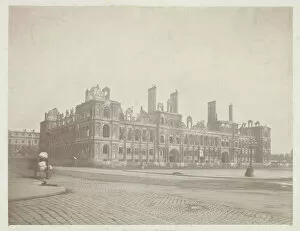 Albumen Print From The Series Paris Incendi Gallery: Paris Fire (The Facade of City Hall), May 1871. Creator: Charles Soulier
