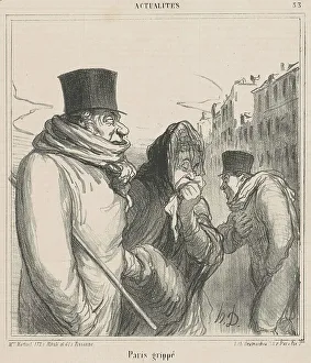 Paris grippé, 19th century. Creator: Honore Daumier
