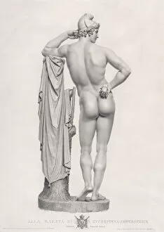 Antonio Collection: Paris leaning on tree stump, back view. from 'Oeuvre de Canova: Recueil de Statues