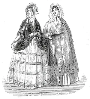 Paris and London Fashions for December, 1845. Creator: Unknown Paris and London Fashions for December, 1845. Creator: Unknown