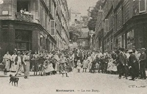 Montmartre Prints: Paris, Montmartre. La rue Burq. Post card, 1900s. Creator: Anonymous