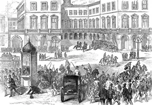 Unrest Prints: Paris Municipal Guard dispersing the crowd at the St
