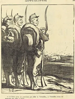 Newsprint Prints: A Paris nous ne pouvions... aller a Versailles... 1871. Creator: Honore Daumier
