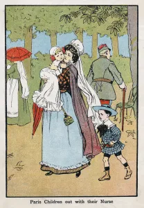 Avenue Des Champs Elysees Gallery: Paris nursemaid giving her charges fresh air in the Champs Elysees, c1890