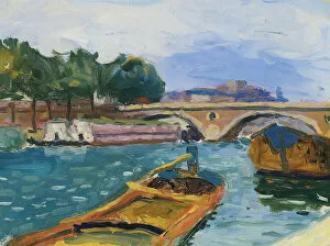 River Landscape Gallery: Paris, Pont sur la Seine, ca 1898-1904. Creator: Marquet, Pierre-Albert (1875-1947)