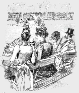 Show Jumping Prints: The Paris Season - drawn by Mars; Cup Day at the Concours Hippique, 1891. Creator: Mars