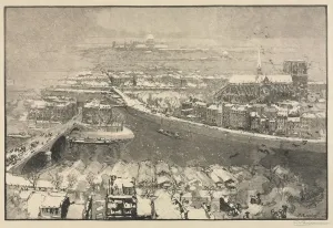 1849 1918 Prints: Paris under Snow, 1890. Creator: Auguste Louis Lepere (French, 1849-1918)