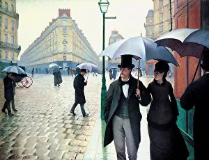 Umbrella Prints: Paris Street; Rainy Day, 1877. Artist: Gustave Caillebotte