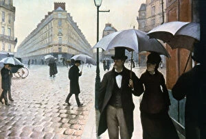 Gustav Gallery: Paris Street in Rainy Weather, 1877. Artist: Gustave Cailebotte
