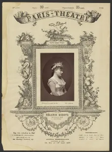 Flyer Prints: Paris Theatre: Melanie Reboux, 1875. Creator: Alphonse J. Liebert