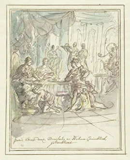 Nymegen Elias Van Prints: Paris welcomed by Menelaus and Helena, 1677-1755. Creator: Elias van Nijmegen
