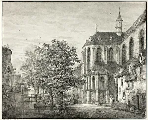 Domenico Quaglio Ii Prints: Parish Church at Boppard on the Rhine, 1822. Creator: Domenico Quaglio II