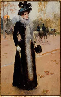 Fashion Accessory Prints: Parisian in the Bois, c1890. Creator: Unknown