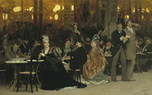 Big City Life Gallery: Parisian Cafe, 1875. Artist: Repin, Ilya Yefimovich (1844-1930)