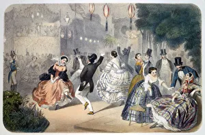 Hoop Skirt Prints: Parisian Evening, c1845-1890. Artist: Henri de Montaut