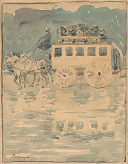 Prendergast Maurice Prints: Parisian Omnibus, 1893 / 1894. Creator: Maurice Brazil Prendergast