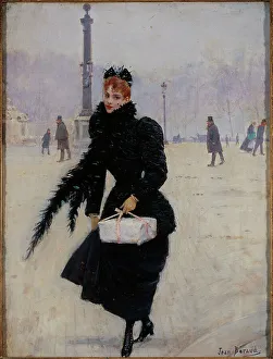 Parisian on the Place de la Concorde, c1885. Creator: Jean Beraud
