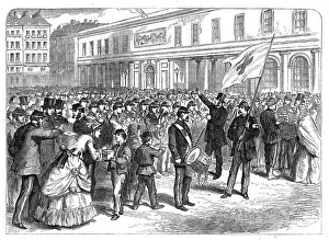 Military Band Prints: Parisian schoolboys collecting gifts for the relief of the wounded (sketch by balloon post)