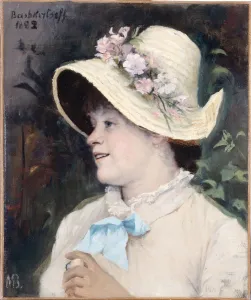 Parisian woman (Portrait of Irma), 1882. Artist: Bashkirtseva, Maria Konstantinovna (1860-1884) Parisian woman (Portrait of Irma), 1882. Artist: Bashkirtseva, Maria Konstantinovna (1860-1884)