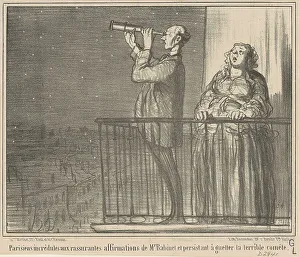 Looking Out Prints: Parisiens incrédules... 19th century. Creator: Honore Daumier