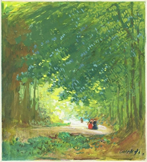Carton Prints: In the Park, 1890-1910. Creator: Stanislav Lolek