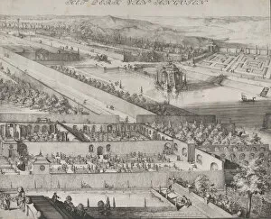 Hooghe Collection: Detail of the Park at Enghien (right half), 1685. Creator: Romeyn de Hooghe