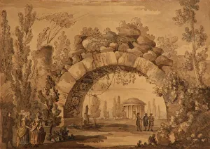 Park Landscape With An Arch, 1800s