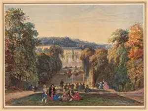 Watercolour And Gouache Prints: In the Park of Saint Cloud, 1800s. Creator: Constant Troyon (French, 1810-1865)