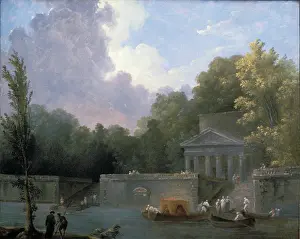 Portico Prints: Park Scene, 18th century. Creator: Hubert Robert