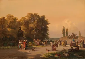 Rochussen Charles Prints: Park in the Vicinity of Paris, 1848. Creator: Charles Rochussen