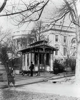 Guard Duty Prints: Park watchman's lodge at the White House, n.d.. Creator: Frances Benjamin Johnston