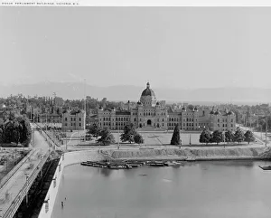 Parliament Buildings Prints: Parliament Buildings, Victoria, B.C. between 1900 and 1906. Creator: Unknown