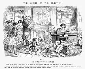 Sexual Equality Prints: The Parliamentary Female, 1850. Artist: John Leech