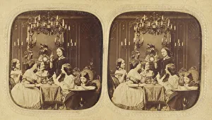 Parlor Prints: Parlor scene with a group of women and a little girl