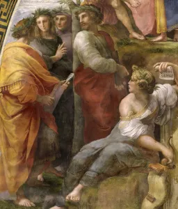 The Parnassus. Detail. (Fresco in Stanza della Segnatura), ca 1510-1511. Creator: Raphael