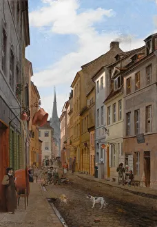 Spire Prints: Parochialstrasse in Berlin, 1831. Creator: Johann Philipp Eduard Gartner