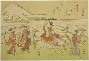 Ariwara No Narihira Collection: Parody of Ariwara no Narihiras journey to the east, c. 1767 / 68. Creator: Suzuki Harunobu