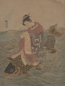 Fishes Prints: Parody of a Chinese Immortal. Creator: Suzuki Harunobu