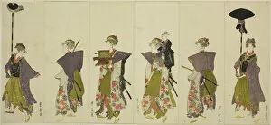 Parody of a daimyo procession, c. 1805 / 07. Creator: Utagawa Toyohiro