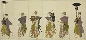 Toyohiro Utagawa Prints: Parody of a daimyo procession, c. 1805 / 07. Creator: Utagawa Toyohiro