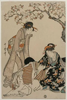 Parody of an Imperial Carriage Scene, c. 1798. Creator: Kitagawa Utamaro (Japanese, 1753?-1806)
