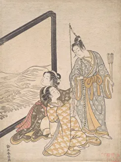 Suzuki Prints: Parody of Minamoto no Tametomo, 1765. 1765. Creator: Suzuki Harunobu