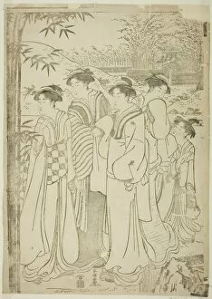 Sleeve Gallery: Parody of the Seven Sages of the Bamboo Grove, c. 1780 / 1801. Creator: Katsukawa Shuncho