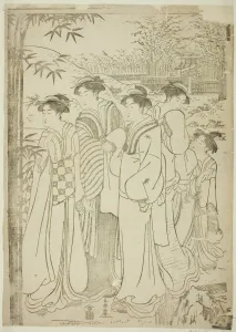 Toshien Prints: Parody of the Seven Sages of the Bamboo Grove, c. 1780 / 1801. Creator: Katsukawa Shuncho