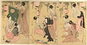 Shamisen Gallery: A Parody of Yuranosuke in the Pleasure Quarters... late 18th-early 19th century
